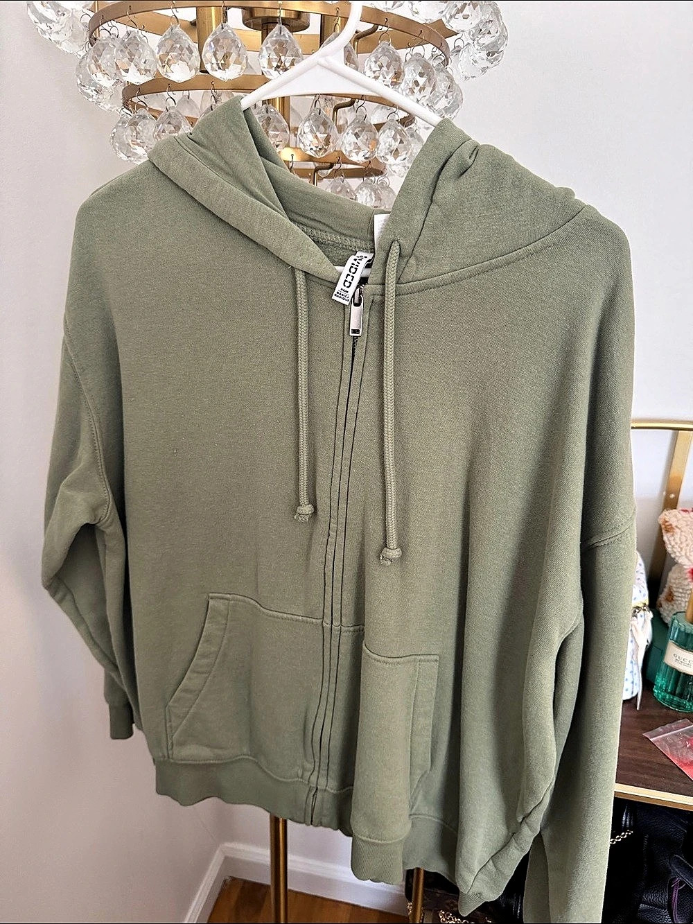 H&M Sage Green Pullover Hoodie